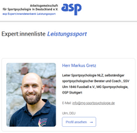 Markus Gretz Arbeitsgemeinschaft für Sportpsychologie Expertendatenbank Sportpsychologen